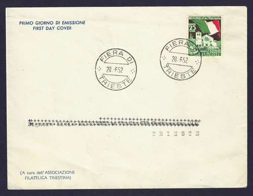 1952 fdc italia trieste - italia,