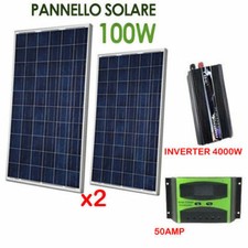 Kit Fotovoltaico 2 Kw Giornaliero Pwm Inverter 4000w Isola Solare Pannello 100 W