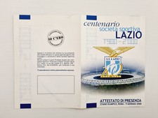 VOLANTINO ATTESTATO DI PRESENZA CENTENARIO S.S. LAZIO 9 GENNAIO 2000 OLIMPICO