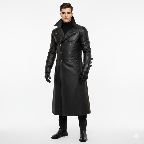 Trench coat pelle - pelle, nera