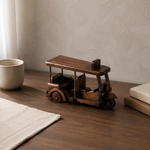 Scultura triciclo legno - di,