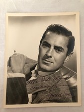 Autografata Originale di Tyrone Power – Dedicata alla Ditta Morris Profumi...