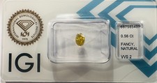💎 Diamante Naturale VVS2 0.56 ct Fancy Intense Brownish Yellow  VG VG VG💎