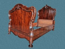 LETTO SINGOLO IN MOGANO LUIGI FILIPPO EPOCA XIX SECOLO RESTAURATO