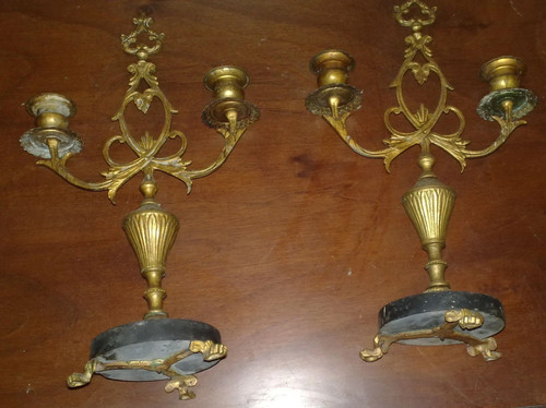 Antichi candelieri coppia - antichi,