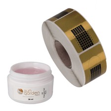 1x Led-Uv Fibra Gel Rosa Trasparente 30 ML Incl. 1x Sagome per Unghie (500 Pz.