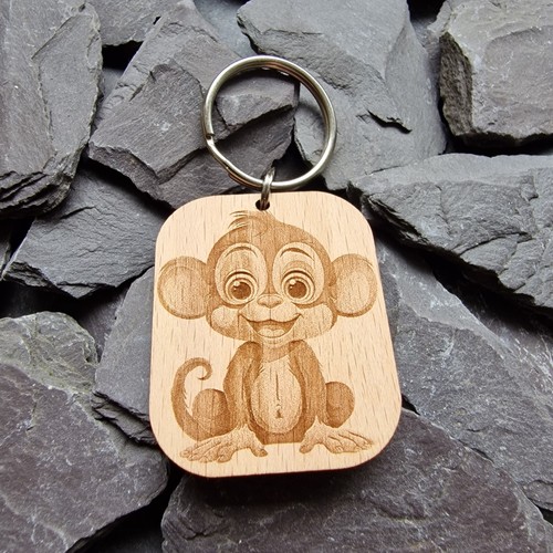Adorable baby monkey - baby, wooden