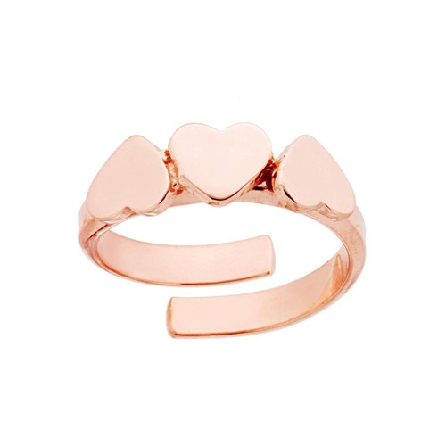 Anello tre cuori - plain, in