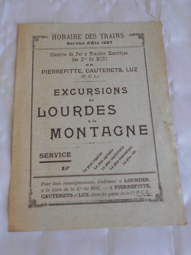 Vintage french timetable 1927