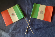 STATO ITALIANO-STEMMA SABAUDO E FASCI LITTORIO-SAVOIA-COPPIA BANDIERE CERIMONIA