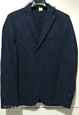 blazer giacca  uomo exibit sartoria italiana estiva blu  taglia  48
