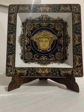 VERSACE ROSENTHAL - COPPA QUADRA MEDUSA BLUE 22 cm NUOVO PERFETTO SENZA SCATOLA