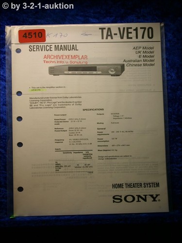 Manuale servizio sony - servizio, ta