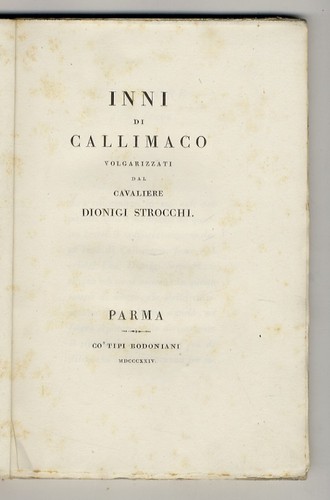Inni callimaco volgarizzati - inni,