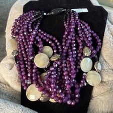 COLLANA MULTIFILO PERLE VIOLA