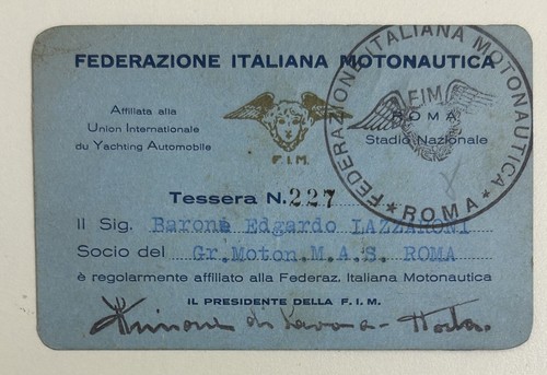 1932 tessera barone - tessera,