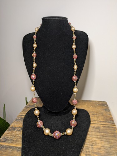 Collana vintage lunga - collana, rosa