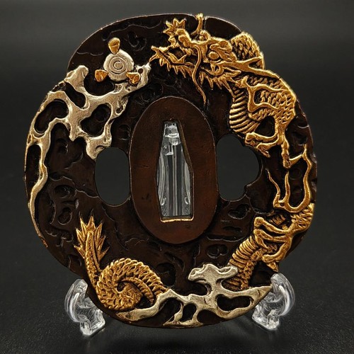 Japanese tsuba dragon design - japanese,