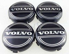 4 x Volvo 64 mm mozzo in lega set tappi centrali ruota emblema di alta qualità nero