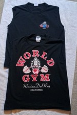 2 Camicia smanicata vintage World Gym adulto media gorilla 1996 uomo