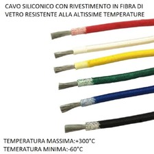Cavo filo elettrico siliconico unipolare silicone alte temperature fibra vetro 