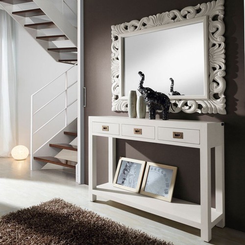 Tavolo consolle bianco shabby - tavolo,