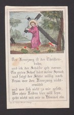 La Via Crucis è la Ferrovia Cristiana - Quadro devozionale del XIX secolo - Quadro sacro - D034