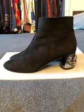 CASADEI LUSSO STIVALETTI BOOTS SUEDE CAMOSCIO BLACK ZIP ORIGINAL 39 EU 9 US 6 UK