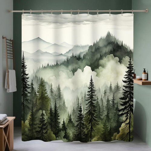 Tenda doccia verde scuro - tenda,