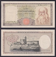 Italy 50000 lire banknote