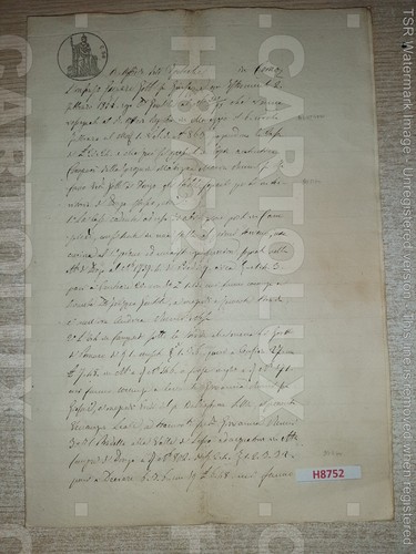 H8752 documento antico - h8752, 1866