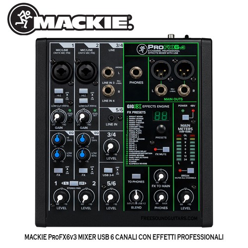 Mackie profx6v3 mixer usb - profx6v3, 6