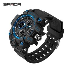 Orologio da polso Uomo sportivo-Impermeabile LED-cronometro militare-al Quarzo