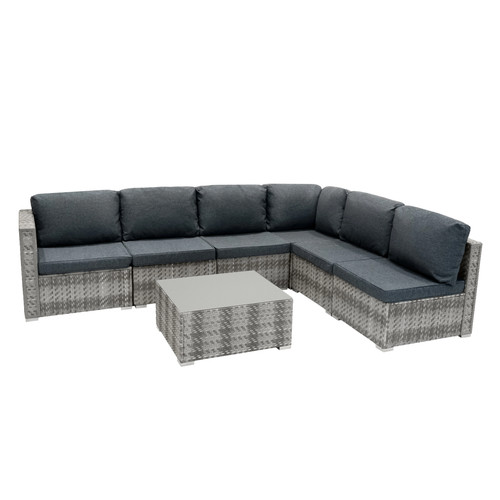 Set divani rattan grigio - set, 7
