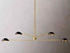 Lampadario Sputnik in ottone a quattro bracci lampada a sospensione da soffit...