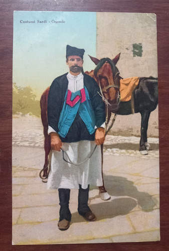 11541 cartolina costumi sardi - costumi,