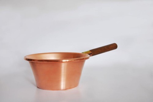 Paiolo rame manico legno - ,