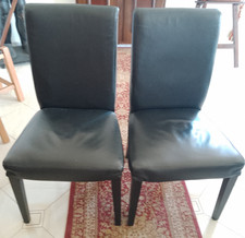 COPPIA POLTRONE SEDIE IN PELLE