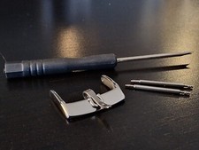 Fibbia 18 mm. in acciaio per Orologio OMEGA. cinturino in pelle 18 mm.