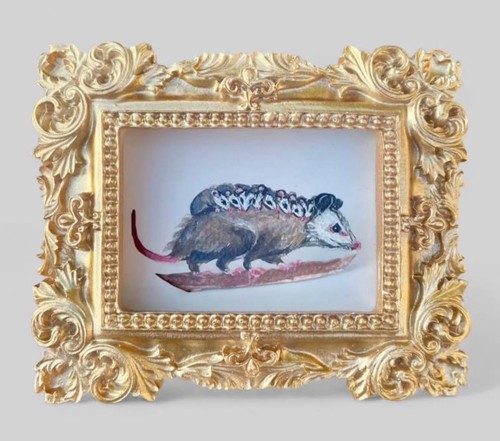 Opossum family mini arte - family,