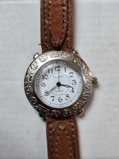 Orologio Vintage Con Decorazione In Filigrana E Cinturino Di Pelle Elite