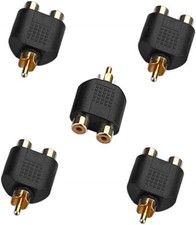 5x Adattatore Audio RCA Y