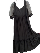 Zara Nero Midi Maglia Abito