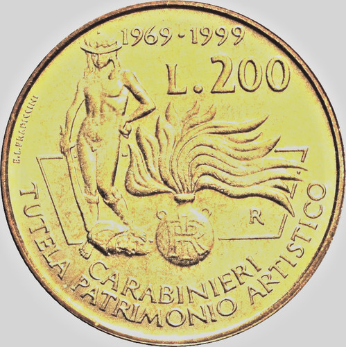 Uncirculated 1990 italy l200 - italy,