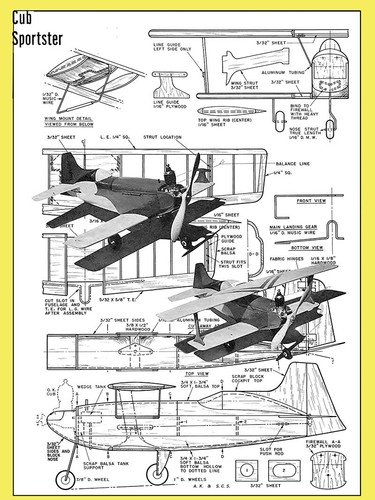 Model airplane plans - airplane, cub