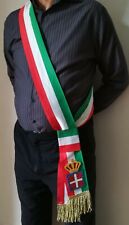 fascia tricolore in tessuto per cerimonie regno d'Italia replica a nodo.