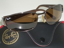 OCCHIALI DA SOLE RAY BAN RB3141 PELLE II 60[]18mm MARRONE TONO CRISTALLO SPORT WRAPS