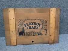 Scatola bar legno legno Playboy Club vintage coperchio cassa vino - decorazione arte parete 18x12