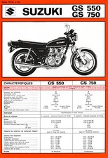 SUZUKI GS 550 GS 750 GS550 GS750 Fiche Technique Moto 000288