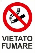 CARTELLO VIETATO FUMARE IN